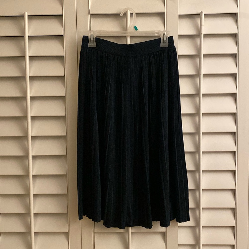 NWT pleated midi metallic skirt